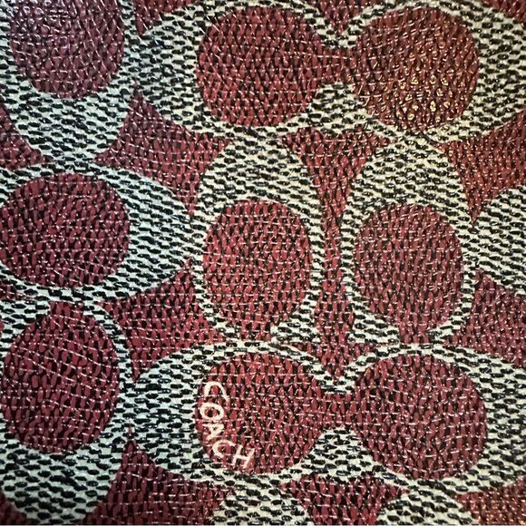 Coach Red/Grey Signature Coated Canvas and Leather crossbody Shoulder Dusty - Picture 6 of 11